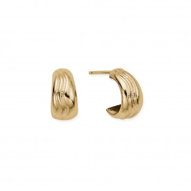 Gold Waves Huggie Hoop Earrings GEH3325ChloBoGEH3325