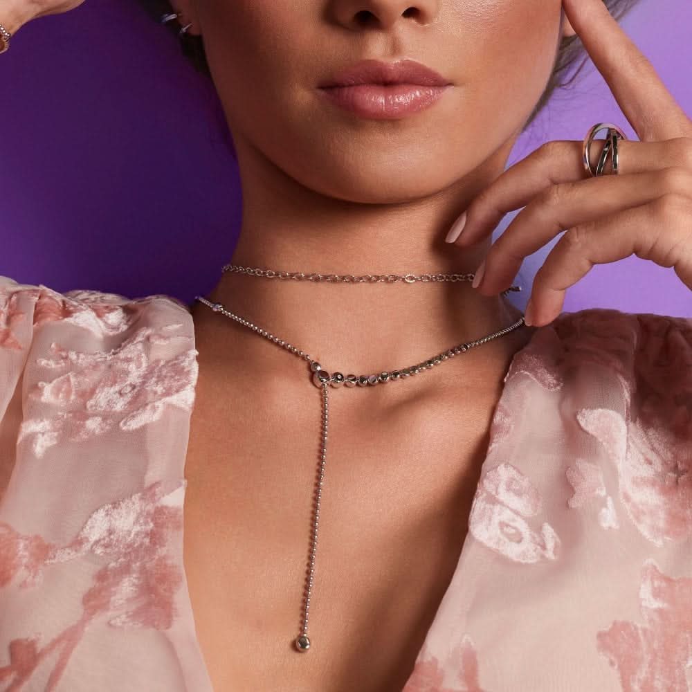 Sterling Silver Graduated Necklace DN217