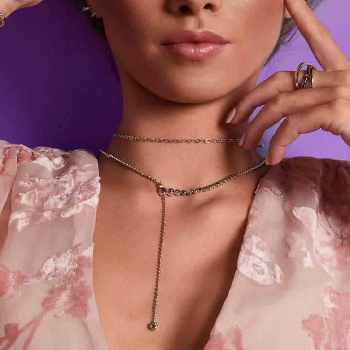 Sterling Silver Graduated Necklace DN217