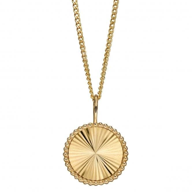Granulation Brushed Surface Disc Pendant GP2265Elements GoldGP2265