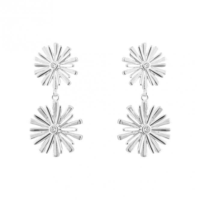 Graphic 3D Flower With Zirconia Long Earrings E6253CBeginningsE6253C