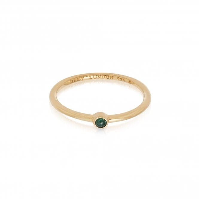 Green Adventurine Healing Stone 18ct Gold Plated Ring HR1001_GPDaisyHR1001_GP_L