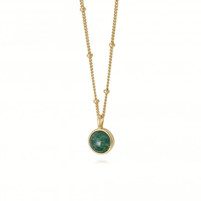 Green Aventurine Healing Stone 18ct Gold Plate Necklace HN1001_GPDaisyHN1001_GP
