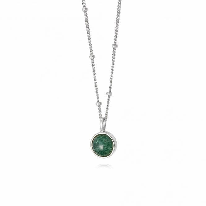 Green Aventurine Healing Stone Silver Necklace HN1001_SLVDaisyHN1001_SLV