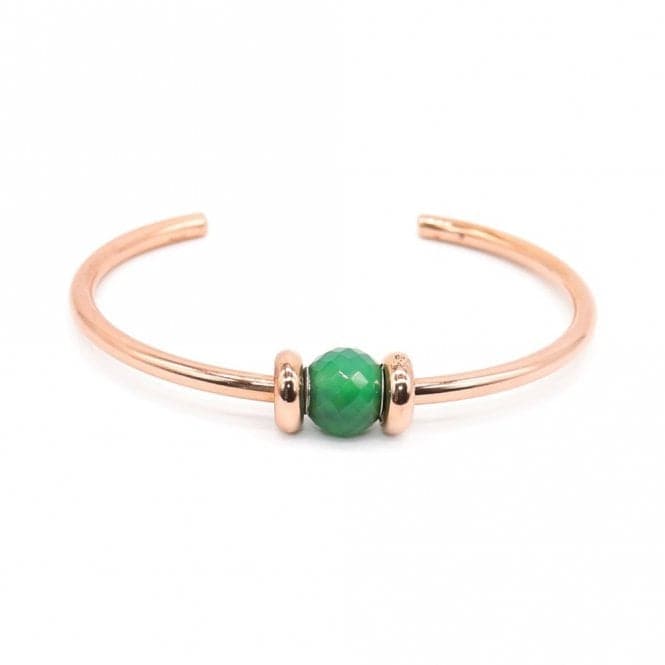 Green Onyx Copper BangleTrollbeadsTZZUK - 00597 Size XXS