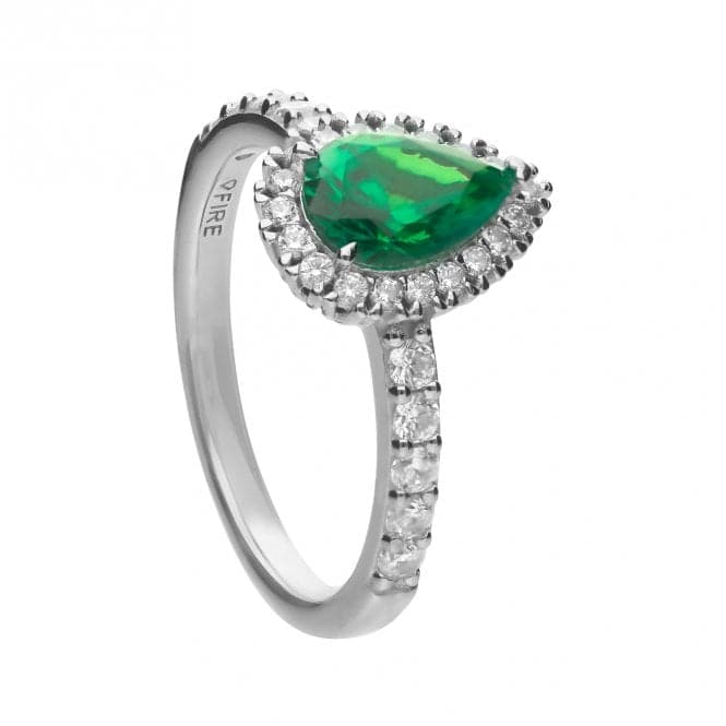 Green Teardrop Pave Surround Ring R3780DiamonfireR3780 16