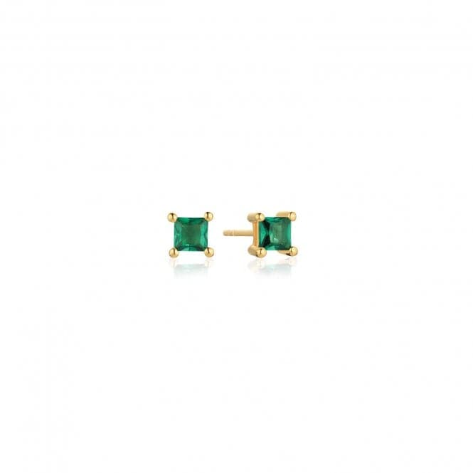 Green Zirconia Ellera Quadrato Earrings SJ - E42277 - GCZ - YGSif JakobsSJ - E42277 - GCZ - YG