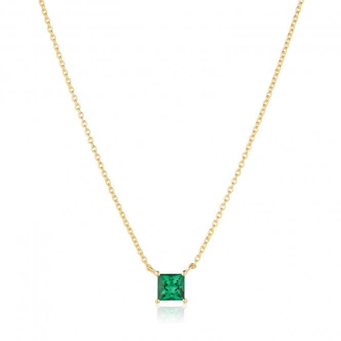 Green Zirconia Ellera Quadrato Necklace SJ - N42279 - GCZ - YGSif JakobsSJ - N42279 - GCZ - YG