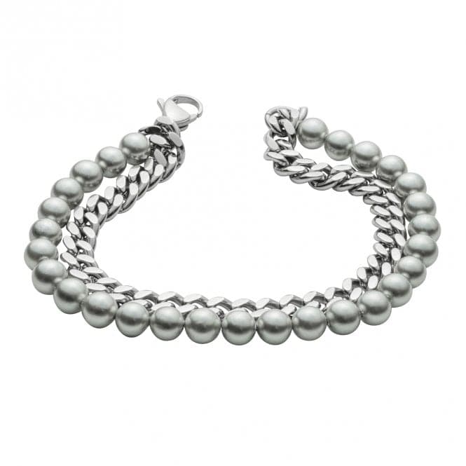 Grey Shell Pearl Curb Chain Bracelet B5440Fred BennettB5440