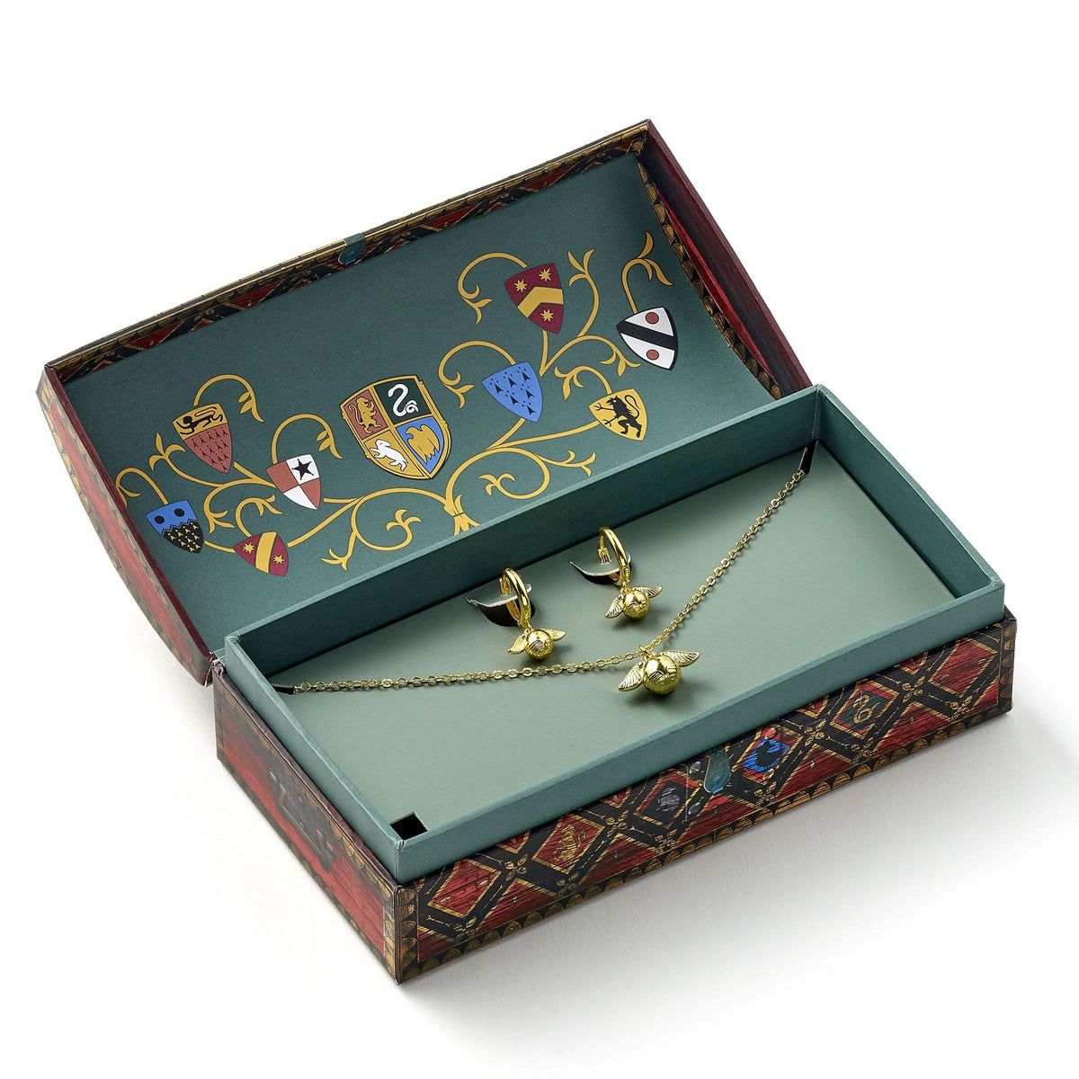 Harry Potter Quidditch Gift Box  Cute Golden Snitch Necklace & Earrings GSWN0631