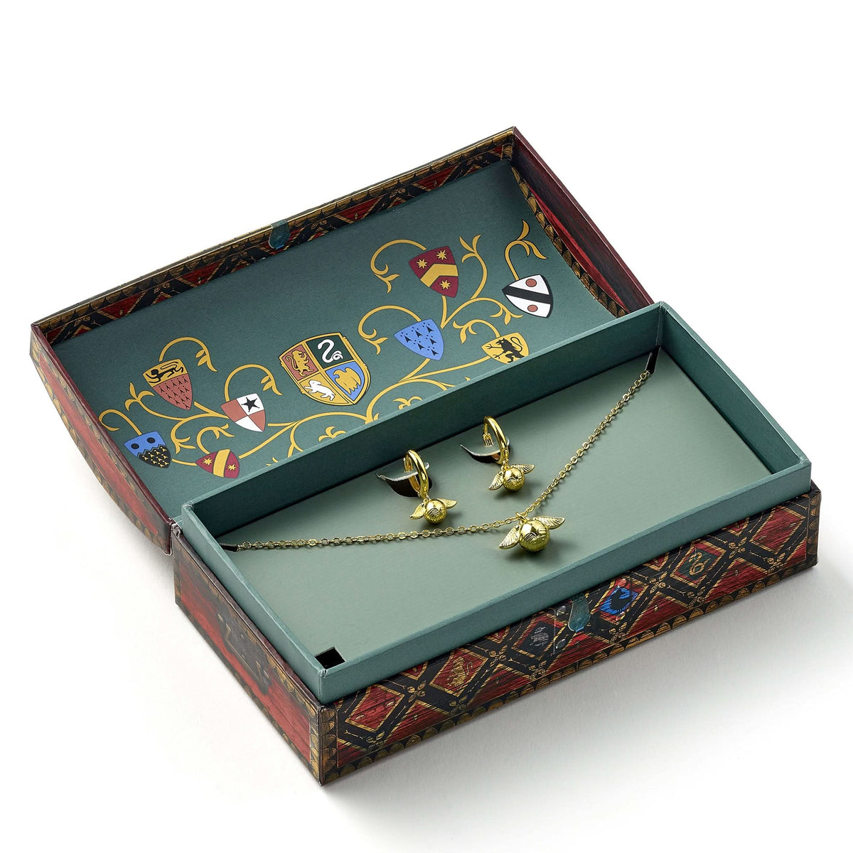 Harry Potter Quidditch Gift Box  Cute Golden Snitch Necklace & Earrings GSWN0631