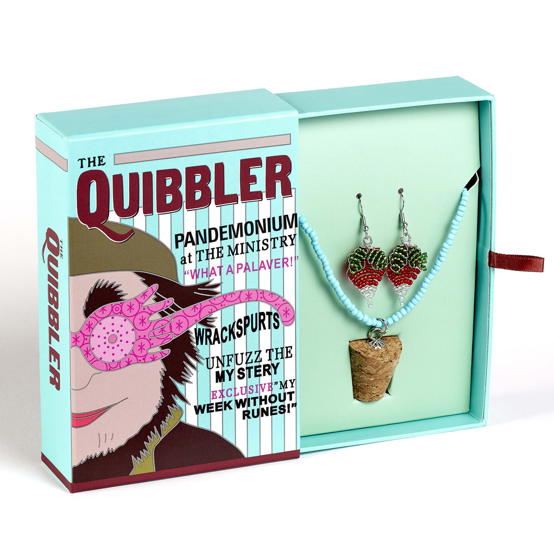 Harry Potter Quibbler  Luna Cork Charm Necklace & Earrings Gift Box GSWN0632