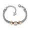 Guess Double Silver Chain Bracelet With 3 Gold Beads UBB78059 - LGuess JewelleryUBB78059 - L