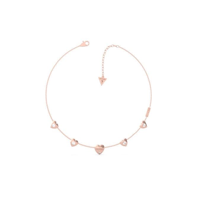 Guess Is For Lovers 16 - 18'' Multi Heart Chain Rose Gold Necklace UBN70030Guess JewelleryUBN70030