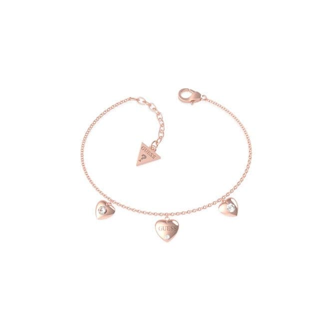 Guess Is For Lovers Multi Hearts Chain Rose Gold Bracelet UBB70039 - LGuess JewelleryUBB70039 - L