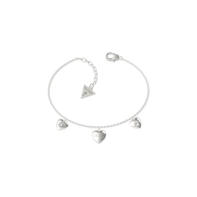 Guess Is For Lovers Multi Hearts Chain Silver Bracelet UBB70037 - LGuess JewelleryUBB70037 - L