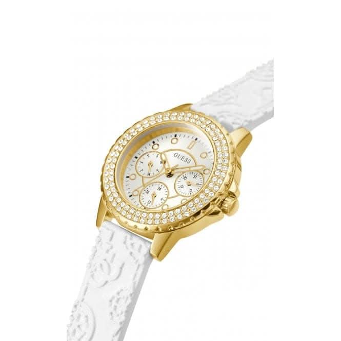 Guess Ladies Crown Jewel Silicone Gold Tone Watch GW0411L1Guess WatchesGW0411L1