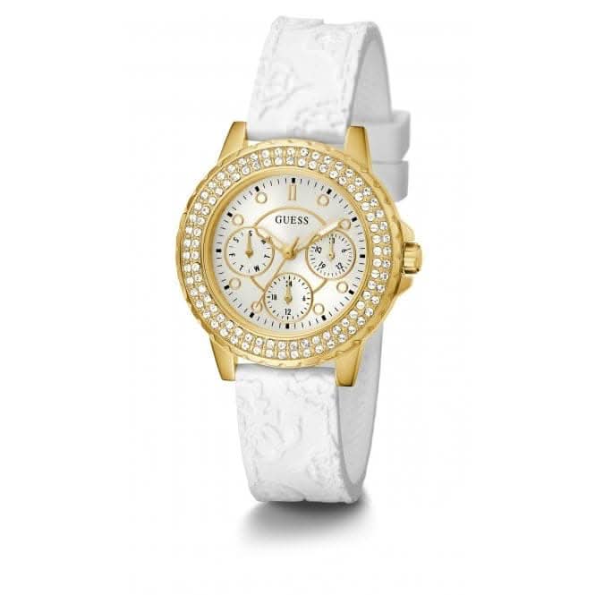 Guess Ladies Crown Jewel Silicone Gold Tone Watch GW0411L1Guess WatchesGW0411L1