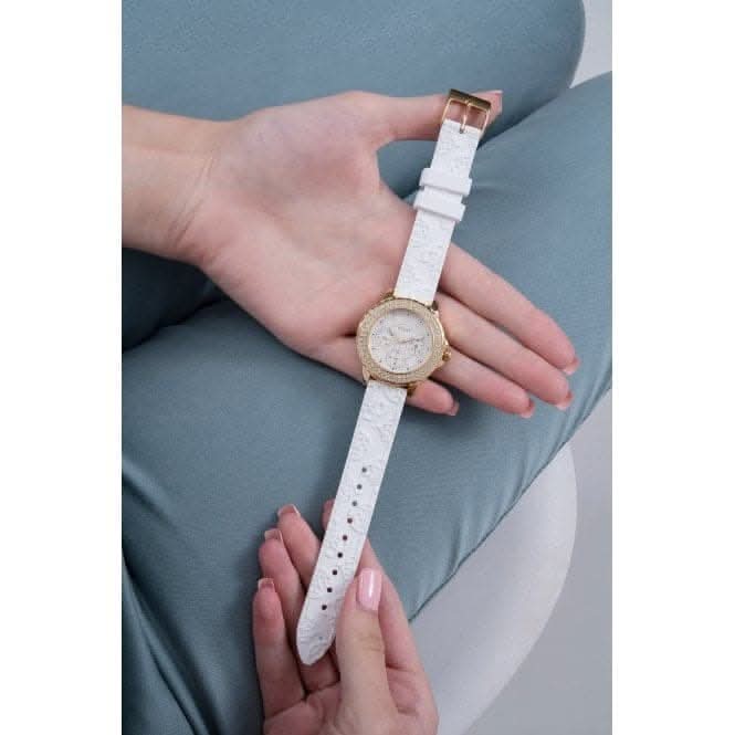 Guess Ladies Crown Jewel Silicone Gold Tone Watch GW0411L1Guess WatchesGW0411L1