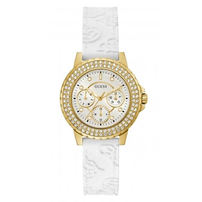 Guess Ladies Crown Jewel Silicone Gold Tone Watch GW0411L1Guess WatchesGW0411L1