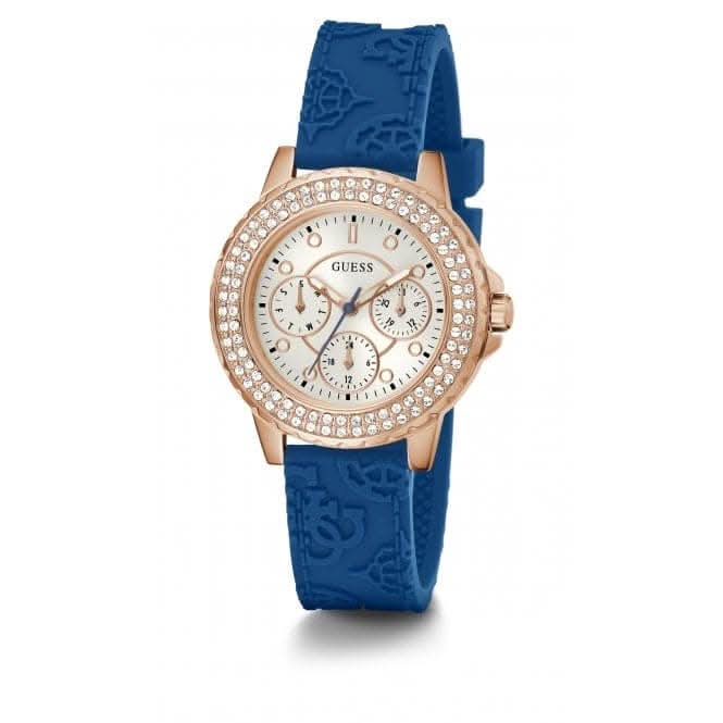 Guess Ladies Crown Jewel Silicone Rose Gold Watch GW0411L2Guess WatchesGW0411L2