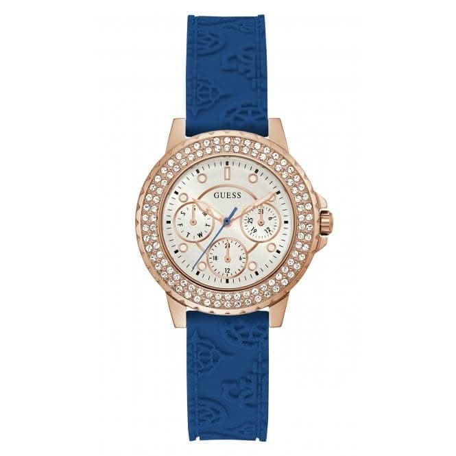 Guess Ladies Crown Jewel Silicone Rose Gold Watch GW0411L2Guess WatchesGW0411L2
