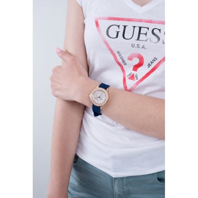 Guess Ladies Crown Jewel Silicone Rose Gold Watch GW0411L2Guess WatchesGW0411L2