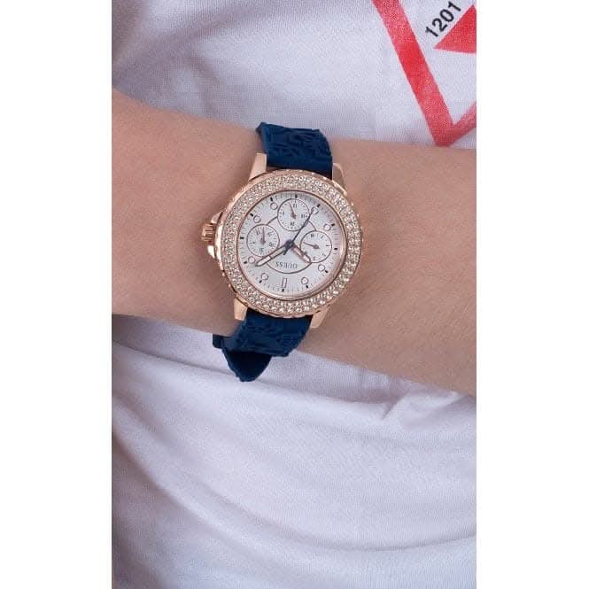 Guess Ladies Crown Jewel Silicone Rose Gold Watch GW0411L2Guess WatchesGW0411L2