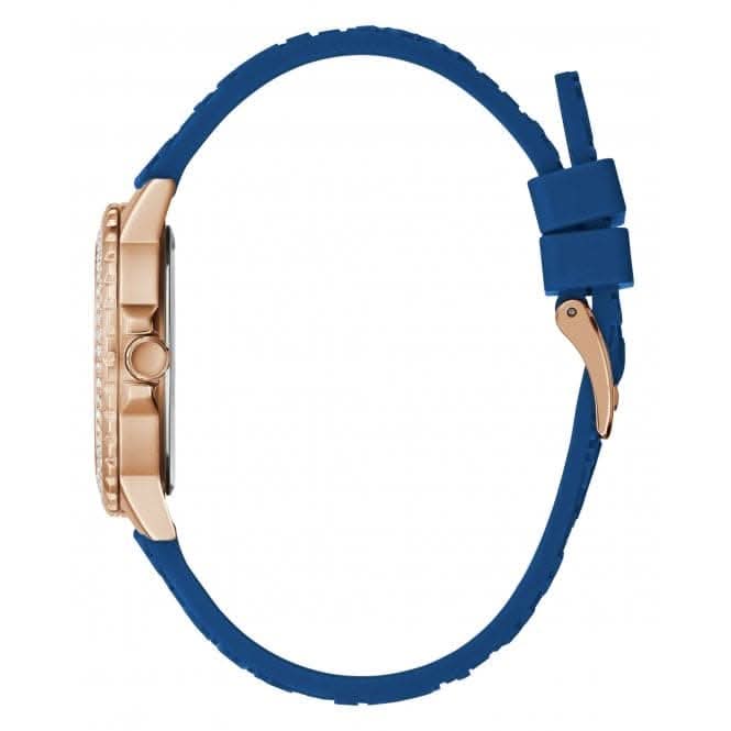 Guess Ladies Crown Jewel Silicone Rose Gold Watch GW0411L2Guess WatchesGW0411L2