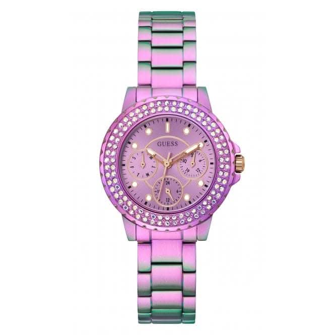 Guess Ladies Crown Jewel Stainless Steel Iridescent Watch GW0410L4Guess WatchesGW0410L4