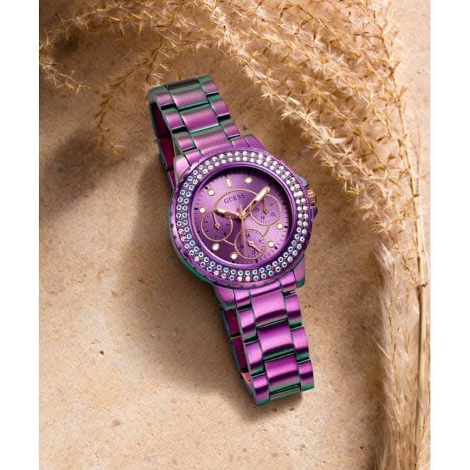 Guess Ladies Crown Jewel Stainless Steel Iridescent Watch GW0410L4Guess WatchesGW0410L4