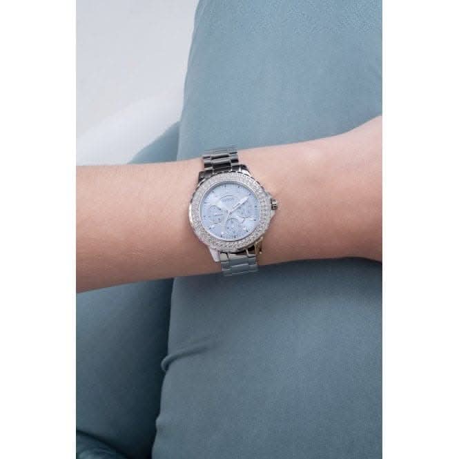 Guess Ladies Crown Jewel Stainless Steel Silver Watch GW0410L1Guess WatchesGW0410L1