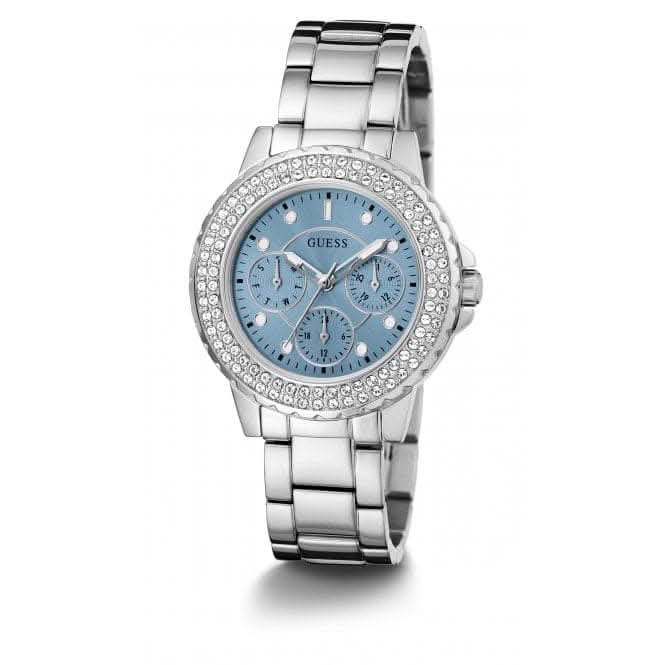 Guess Ladies Crown Jewel Stainless Steel Silver Watch GW0410L1Guess WatchesGW0410L1