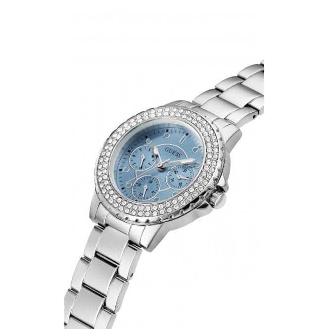 Guess Ladies Crown Jewel Stainless Steel Silver Watch GW0410L1Guess WatchesGW0410L1