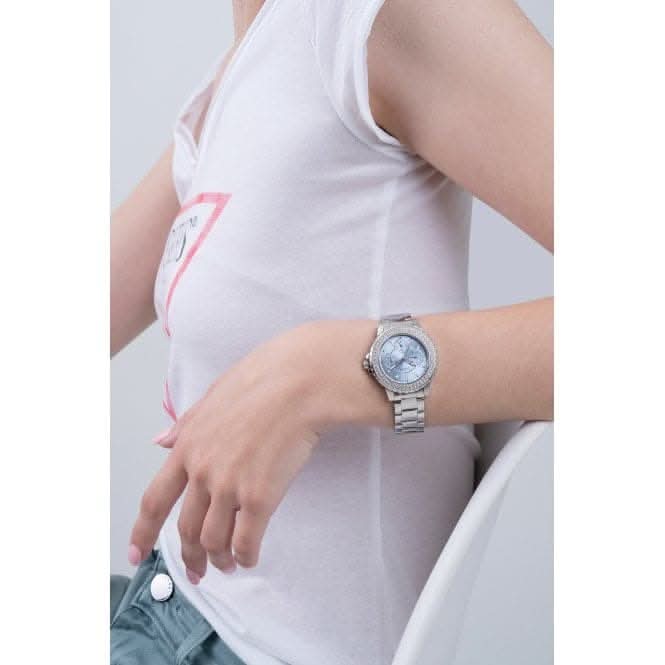 Guess Ladies Crown Jewel Stainless Steel Silver Watch GW0410L1Guess WatchesGW0410L1