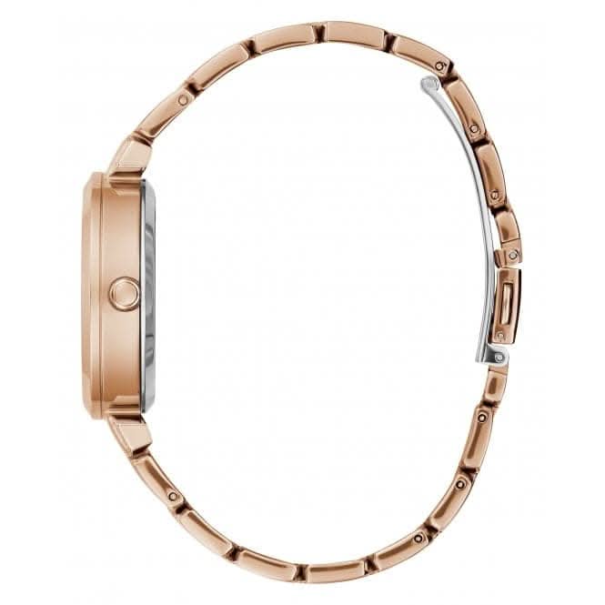 Guess Ladies Crystal Clear Stainless Steel Rose Gold Watch GW0470L3