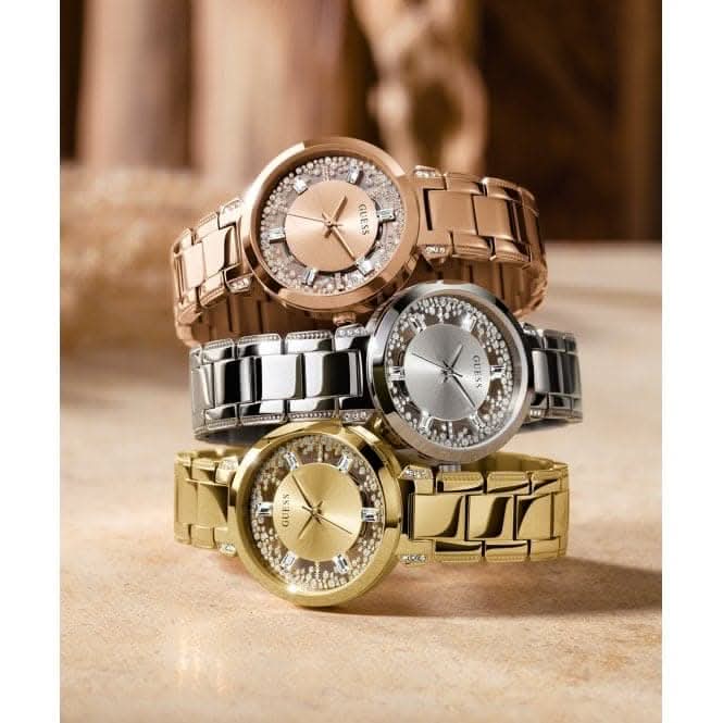 Guess Ladies Crystal Clear Stainless Steel Rose Gold Watch GW0470L3Guess WatchesGW0470L3
