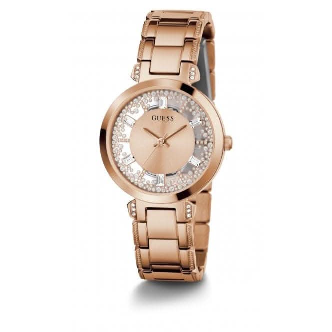 Guess Ladies Crystal Clear Stainless Steel Rose Gold Watch GW0470L3Guess WatchesGW0470L3