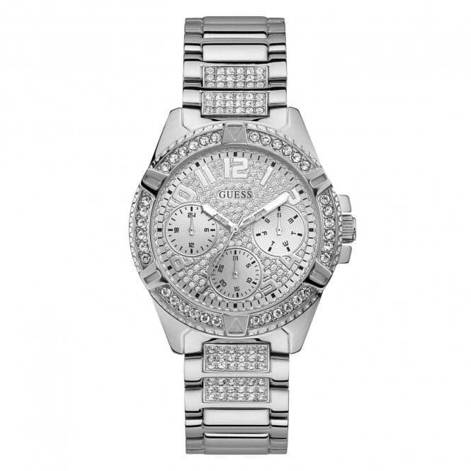 Guess Ladies Silver Crystals Glitz Dial Watch W1156L1Guess WatchesW1156L1