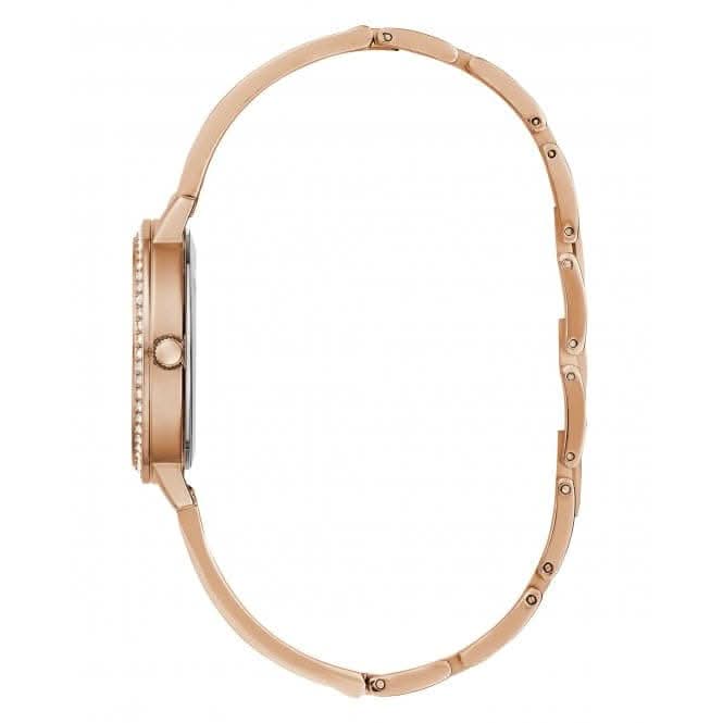 Guess Ladies Tri Luxe Stainless Steel Rose Gold Watch GW0474L3