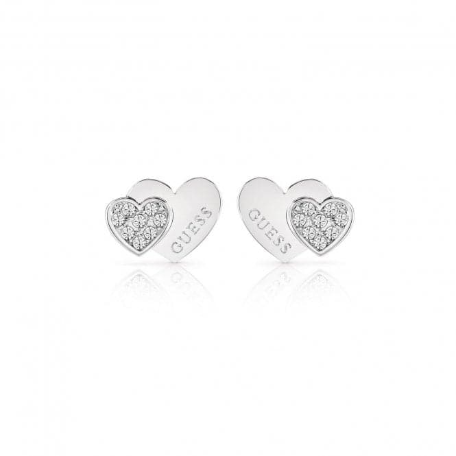 Guess Me And You Double Heart Stud Earrings UBE84118AGuess JewelleryUBE84118A