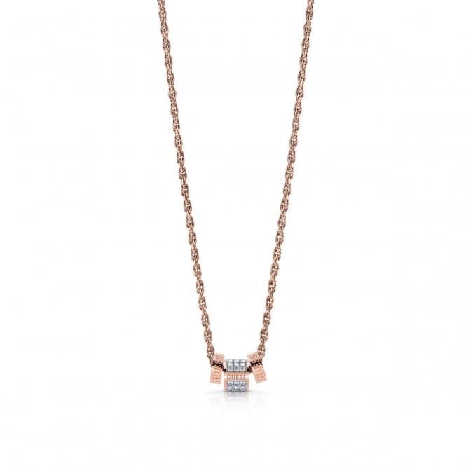 Guess Rose Gold Chain Necklace With 3 Crystal Beads UBN78093Guess JewelleryUBN78093