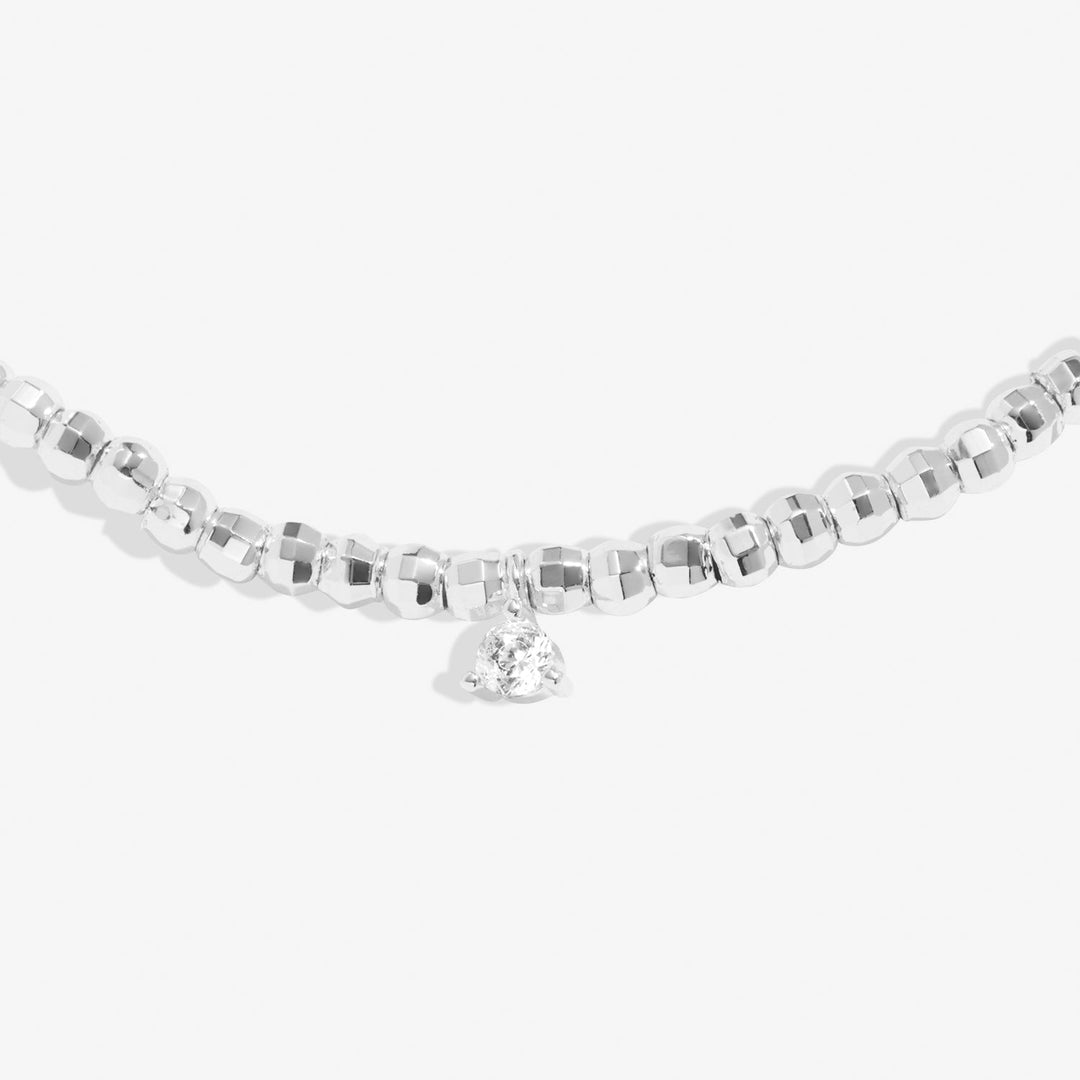 Halo Pearl Beaded Cubic Zirconia & Pearl Silver Plated Bracelet 7841Joma Jewellery7841