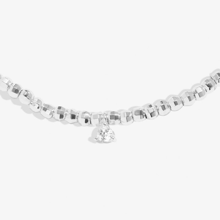 Halo Pearl Beaded Cubic Zirconia & Pearl Silver Plated Bracelet 7841Joma Jewellery7841