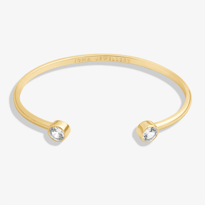 Halo Pearl Cubic Zirconia Gold Plated Bangle 8106Joma Jewellery8106