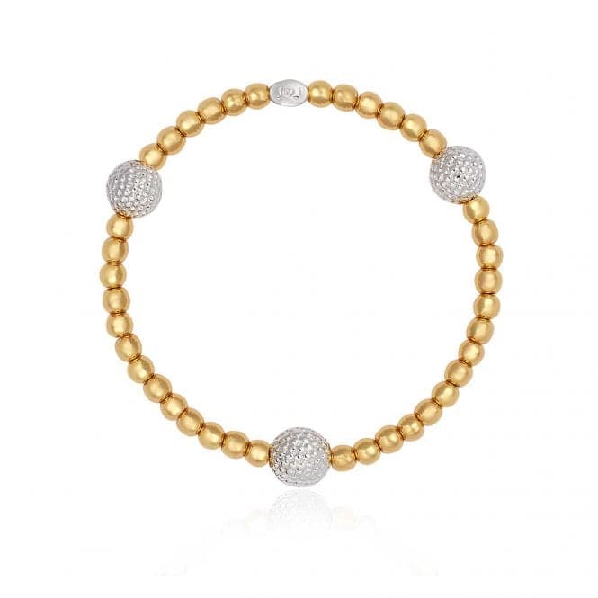 Halo Silver and Gold Bobble Bead Bracelet 4046Joma Jewellery4046