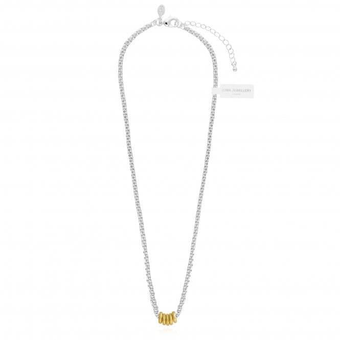 Halo Silver And Gold Link 40cm + 5cm Extender Necklace 4521Joma Jewellery4521