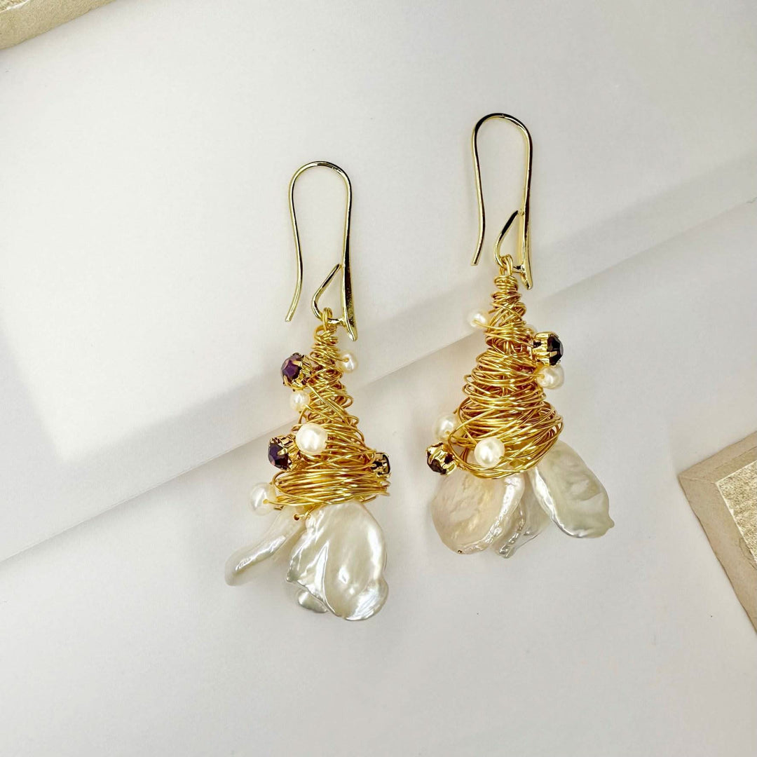 Handmade Baroque Pearl Earrings