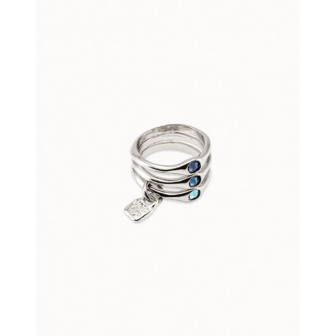 Happy Blue Blue Metal Faceted Crystal RingUNOde50ANI0678AZUMTL09