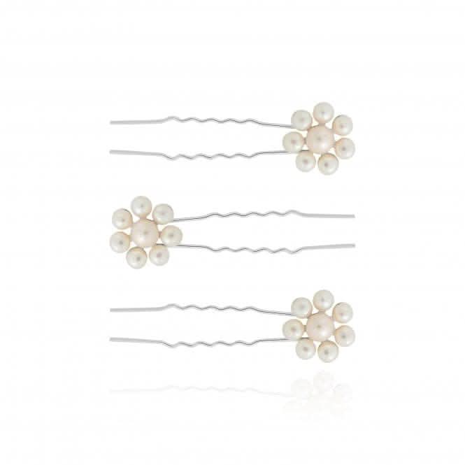 Happy Ever After Hair Accessories Silver Pearl Flower Hair Pins 3679Joma Jewellery3679